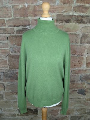 Country Shop Pea Green Cashmere Polo Neck Jumper