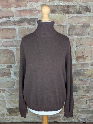 Women's Dark Brown Polo Neck Cashmere Sweater